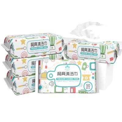 China Selling European Dishwashing Factory Quality 50pcs Wet Cleaning Cloths In Low Price for sale