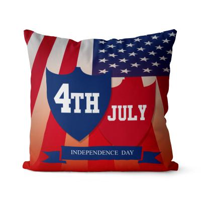 China 2021 Independence Day Anti-Static American Home Border Super Soft Imitation American Pillowcase Amazon Pillowcase Red Fabric Cushion for sale