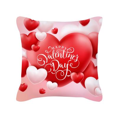 China 2021 New Valentine's Day Wholesale Love Peach Skin Pillow Case Anti-static Nordic Red Gift Pillow Case for sale