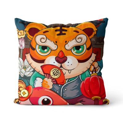 China Anti-Static China Ping An Insurance Gifts Multifunctional Year Of The Tiger Pillow Cushion Pillow Car Office Cushion for sale