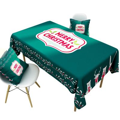 China Nordic style waterproof Christmas waterproof cotton and linen tablecloth cartoon alphabet series household border tablecloth for sale