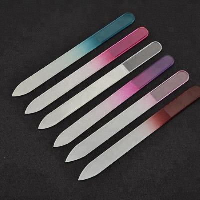 China VW-GNF-020 Customized Colorful Logo Nail Folder Glass File Glass Nail File Disposable for sale