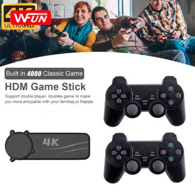 China Wholesale 4k HD Wireless Game Stick 4000 Classic TV Video Games Kids Video Game Consoles ABS Dual Gamepads for sale