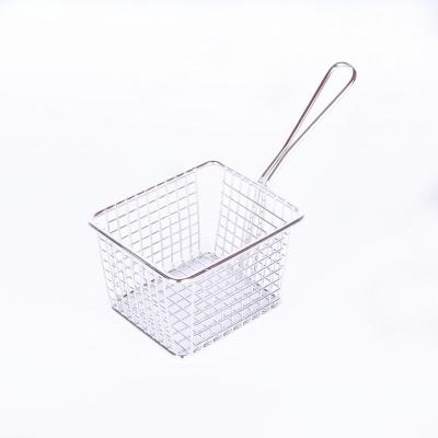 China Mini Mesh Wire Net Strainer Kitchen Viable Cooking French Fries Chips Tool Baskets for sale