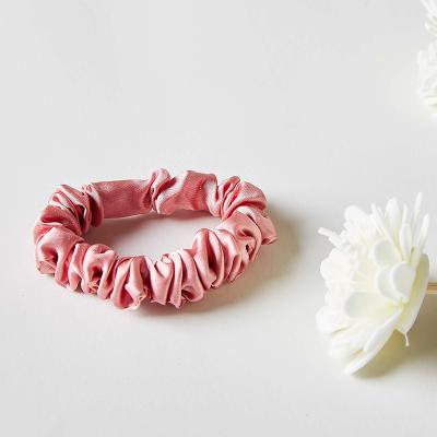 China Hair Decoration 1.5CM Colors Assorted Colors Scrunchies Hair Bands 100% Silk Hair Elastics For Girls for sale