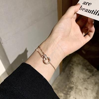 China 2021 new fashion titanium steel ring Roman numeral bracelet, simple temperament women's bracelet for sale