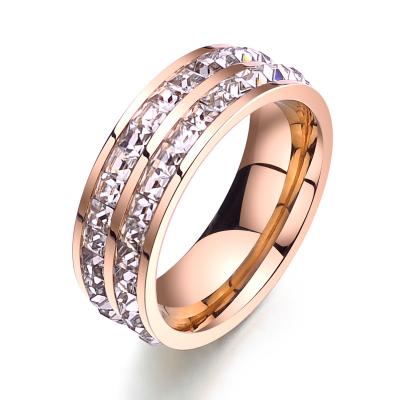 China Europe and the United States ring of lovers of Japan and South Korea style, single row fashionable single person double row ring for sale