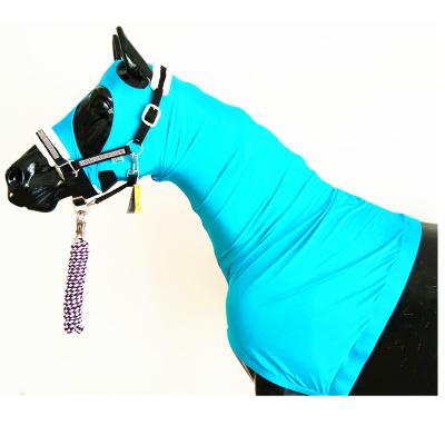 China Summer Aqua Stretch Horse Elastic Fabric Hood Horse Hoods with the zipper for sale