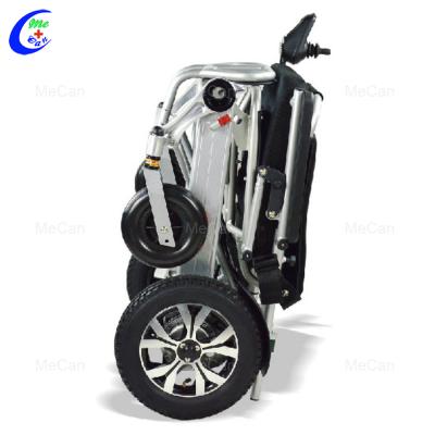 China Aluminum Lightweight Power Wheelchair Foldable Motorized Electric Wheelchair Motors Foldable Wheelchair 59*38*78cm for sale