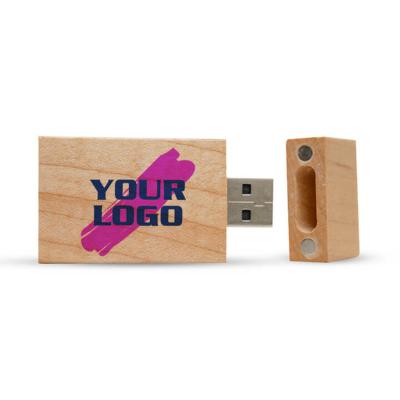 China Customized Large Wooden Square USB Pen Drive Wooden USB Drive Wooden Flash Stick Business Promotional Gifts for sale