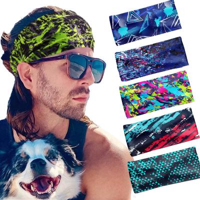 China European and American Style UPF50 Ice Silk Running Headbands Women Men Sports Sweat Bands Comfortable Quick Dry Head Bands for sale