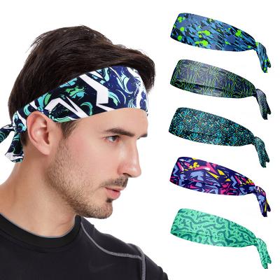 China European and American style men sports elastic sports cycling link scarf gym yoga running headband fitness headband for sale