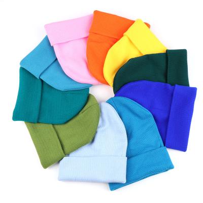 China COMMON Customized Solid Color Plain Unisex Beanie Warm Ski Winter Knitting Hat for sale