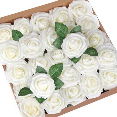 China Wedding Decoration 2021 New Selling Artificial Rose Flowers Hot Decorative Simple Wedding Decoration Stemming Red Artificial Roses for sale