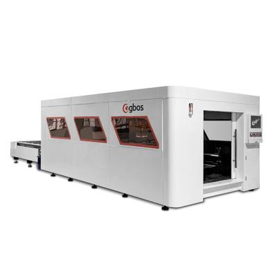 China Closed Design GBOS Design CNC Fiber Laser Cutter Metal Materials 1000W 1500W 2000W 3000W 1500x3000mm Fiber Laser Cutting Machine for sale