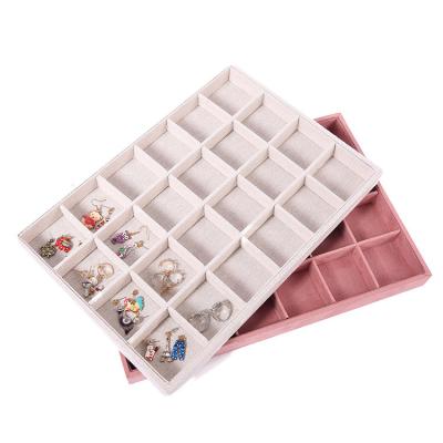 China Exquisite Stackable Organizers Tray Jewelry Display Tray Jewelry Disply Grid Jewelry Tray Set 24 for sale