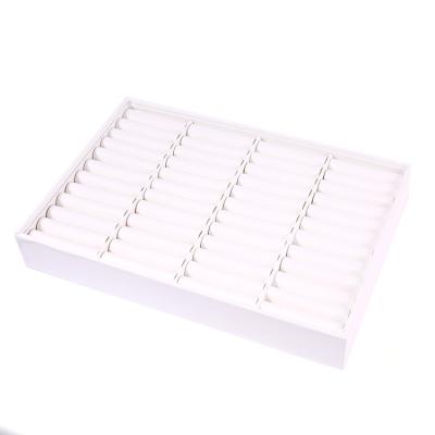 China Display Tray Exquisite White Leather Jewelry Tray Stackable Jewelry Disply Large Capacity Bracelet Tray for sale