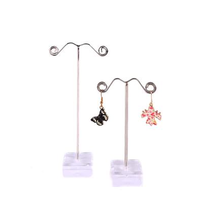 China 3 Piece Suit Jewelry Disply Metal With Acrylic Earring Stand Low T Earring Stand Acrylic Earring Stand Display for sale