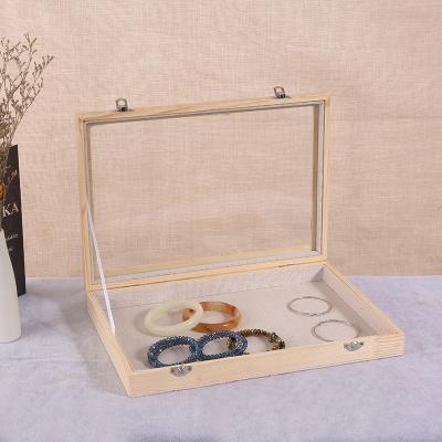 China Jewelry Disply Jewelry Display Box With Clear Cover Necklace Bracelet Anklet Chain Jewelry Display Box Large Capacity Jewelry Display for sale