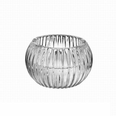 China Classic Striped Glass Ball Tea Light Candle Holder for sale