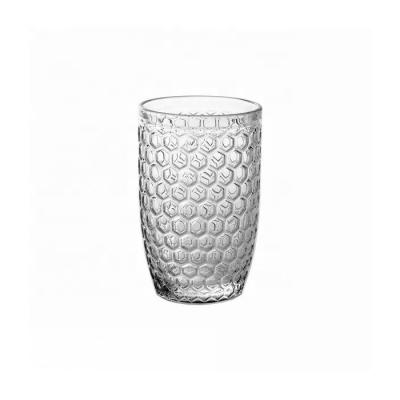 China Luxury Clear Etching Morden Water Glass Cup 400ml For Drinking for sale