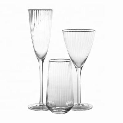 China Morden Luxury Factory Hot Selling Luxury Gold Rim Stemless Wine Glass Cup For Party for sale