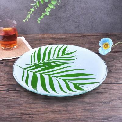 China Sustainable Factory Handmade High Temperature Silk Screen Stained Glass Dinner Plate for sale