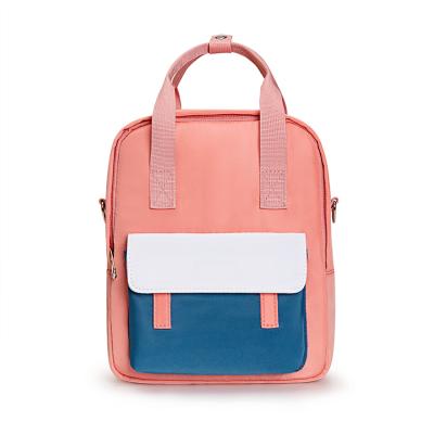 China Custom Girl Mini Crossbody Messenger Bag Double Shouler Mini Backpack Women Paneled Color Design Custom Logo Anti-theft Square Low MOQ for sale