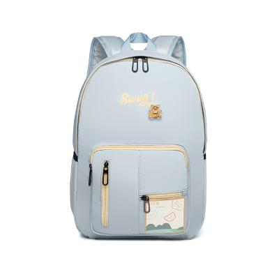 China Bq Logo Low MOQ Style Anti-theft Custom Soft Multi-pockets Design Student Girls Backpack Bag Large Capacity for sale