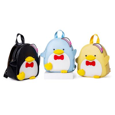 China Anti-lose Rope Low MOQ Logo Leather Mini Cute Cartoon Little Penguin Custom Bq Littlte Kids Backpack Tollder Kids Anti-lose Shopping Bags for sale