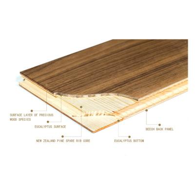 China Modern Factory Directly Sells Black Walnut Environmental Protection Three-Layer Art Herringbone Solid Wood Geothermal Flooring for sale