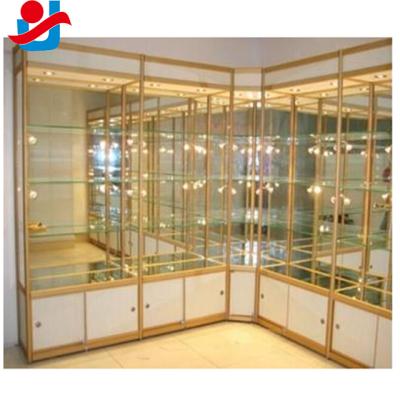 China To show collectibles 2019 fasional new type and high quality aluminum frame showcase glass design with led lighting for sale