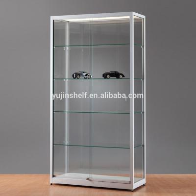 China Led Lighting Aluminum Framed Display Cabinet , Shop Glass Display Showcase Shelf for sale