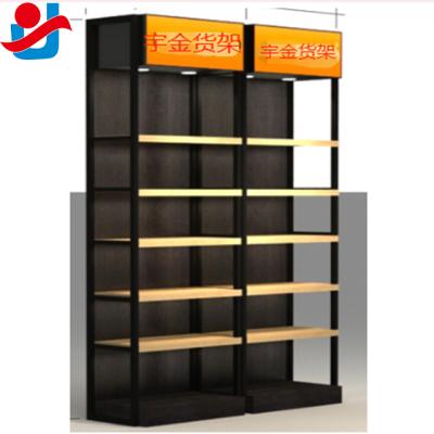 China Cheapest Iron Factory Iron Wooden Shelf For Ceramic Display for sale