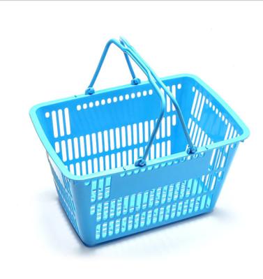 China Two Handles Shopping Basket Eco - Friendly Foldable Plastic Basket for sale