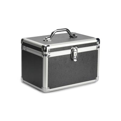 China Fashion China Custom Logo Portable Aluminum Nail Polish Storage Case Carrying Cosmetic Suitcase With Lock for sale