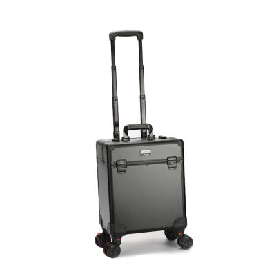 China New Fashion Professional Aluminum Cosmetic Trolley Case Portable Makeup Case For Sale for sale