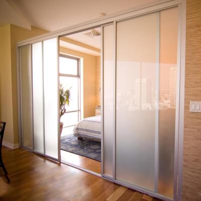 China Modern Interior Soundproof Decorative Glass Divider Walls Sliding Door Partition for sale