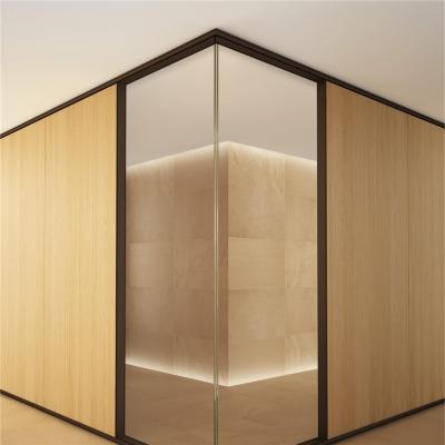 China Wholesale Modern Free Standing Wood and Aluminum Glass Partition Wall for sale