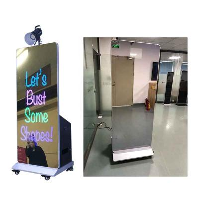 China Easy use/customizable copies/social sharing kiosk 76 inch mirror photo booth shell 49 inch screen photobooth enclosure for wedding party exhibition for sale