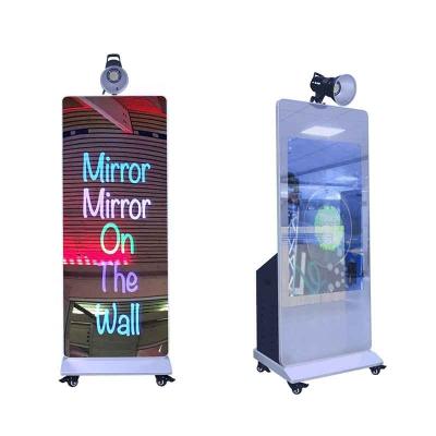 China Easy Use/Customizable Copies/Perspective Photo Booth Shell Social Sharing Kiosk (Housing Only) 76 Inch Mirror With 49 Inch Screen for sale