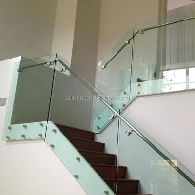 China Perfect Welding Free Design Home Plans Glass Stair Railing / Exterior Glass Railing /glass Handrail for sale