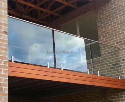 China Hot Sale Top Grade Hotel Glass Balustrade , Balcony Frameless Glass Fencing Designs for sale