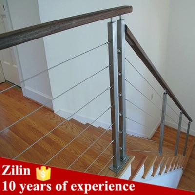 China interior & Outdoor modern metal deck railing systems/steel fence parts/steel cable deck railing for sale