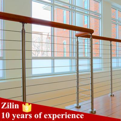 China interior & Excellent Quality 316 Stainless Steel Outdoor Stair Cable Railing With Wooden Handrails for sale