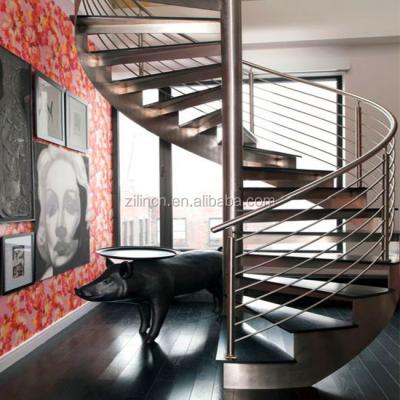 China Indoor Hot Sale Used Wooden Spiral Stair Railing Design For Indoor for sale