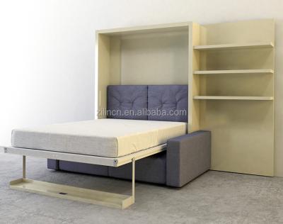 China PANEL space saving furniture, vertical murphy double wall bed, space saving wall bed with sofa for sale