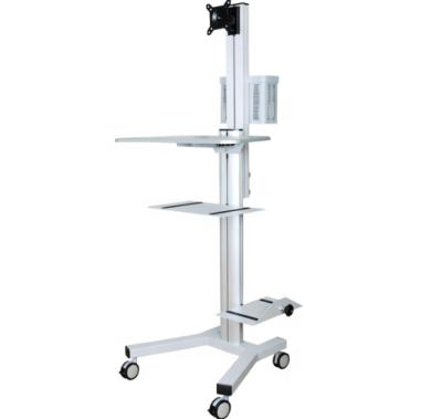 China Mobile Medical Floor Art Hospital Trolley Light Computer Telemedicine Trolley Mobile Computer Table Mobile Desk Platform TV Stand Stand for sale