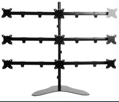 China Cold Steel Nine Arm Desktop Monitor Mount Bracket Nine Screen Adjustable Monitor Arm PC Monitor Arm Stand for sale