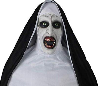 China Latex Fashion Rave Mask Halloween Luminous Led Light Mouth-muffle Christmas Fiber Optic Gauze Mask Glowing Nun for sale